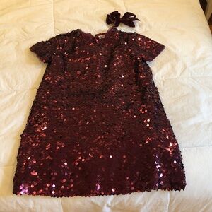 GAP Burgundy Sequin Dress